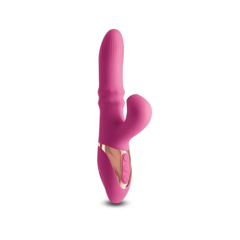 INYA Enamour - Pink - Pink 31.5 cm USB Rechargeable Vibrator with Air Pulse - NSN-0552-54