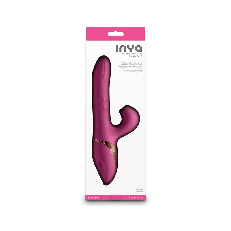 INYA Enamour - Pink - Pink 31.5 cm USB Rechargeable Vibrator with Air Pulse - NSN-0552-54