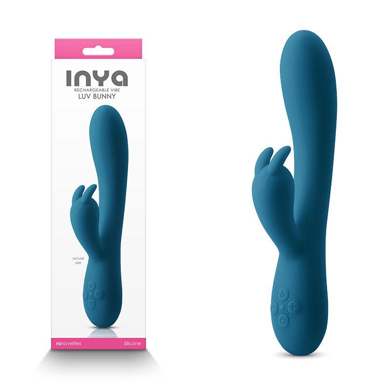 INYA Luv Bunny - Dark Teal - Dark Teal 20.2 cm USB Rechargeable Rabbit Vibrator - NSN-0553-77