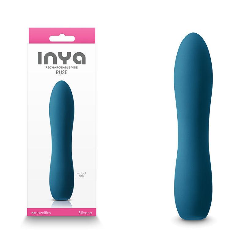 INYA Ruse - Teal - Teal 13.8 cm USB Rechargeable Vibrator - NSN-0554-07