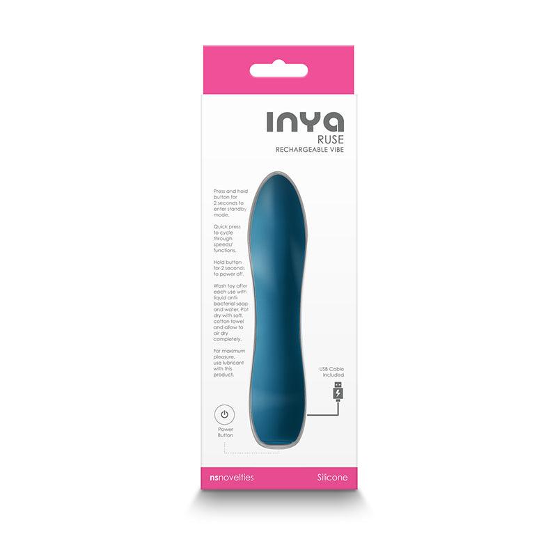 INYA Ruse - Teal - Teal 13.8 cm USB Rechargeable Vibrator - NSN-0554-07