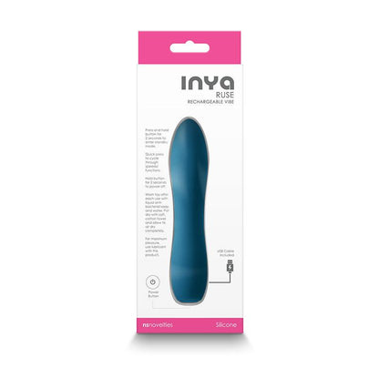 INYA Ruse - Teal - Teal 13.8 cm USB Rechargeable Vibrator - NSN-0554-07