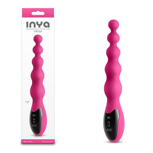 INYA Virtua - Pink - Pink 23.9 cm USB Rechargeable Beaded Vibrator - NSN-0560-14