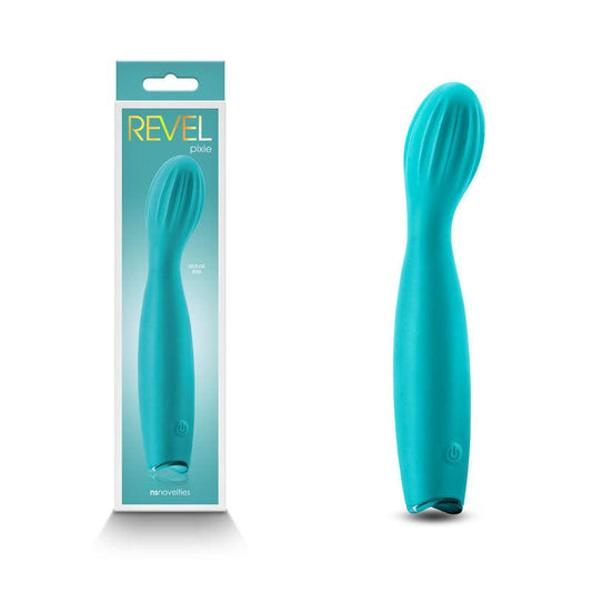 Revel Pixie - Teal - Teal 17.3 cm USB Rechargeable Vibrator - NSN-0675-27