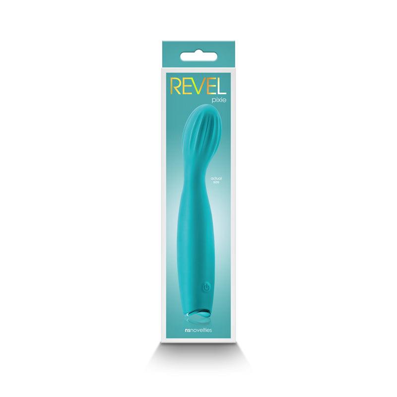 Revel Pixie - Teal - Teal 17.3 cm USB Rechargeable Vibrator - NSN-0675-27