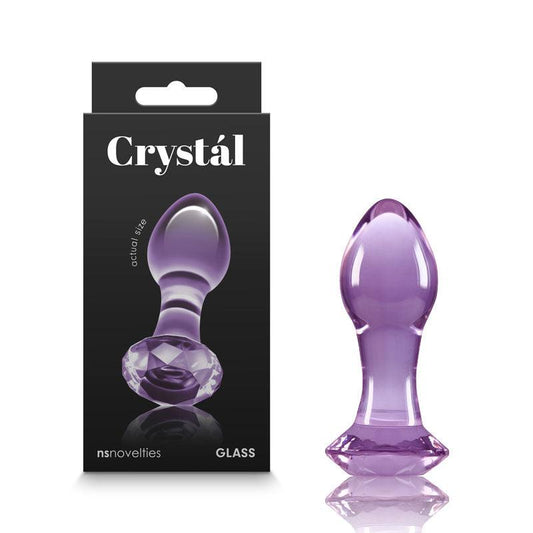 Crystal Gem - Purple - Purple 9 cm Glass Butt Plug - NSN-0718-15