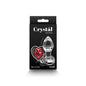 Crystal Desires - Red Heart - Small - Clear Glass 7.3 cm Butt Plug with Red Heart Gem Base - NSN-0719-01