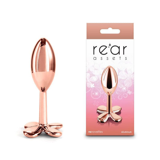 Rear Assets Clover - Rose Gold - Rose Gold 9.2 cm Metallic Butt Plug - NSN-0967-19