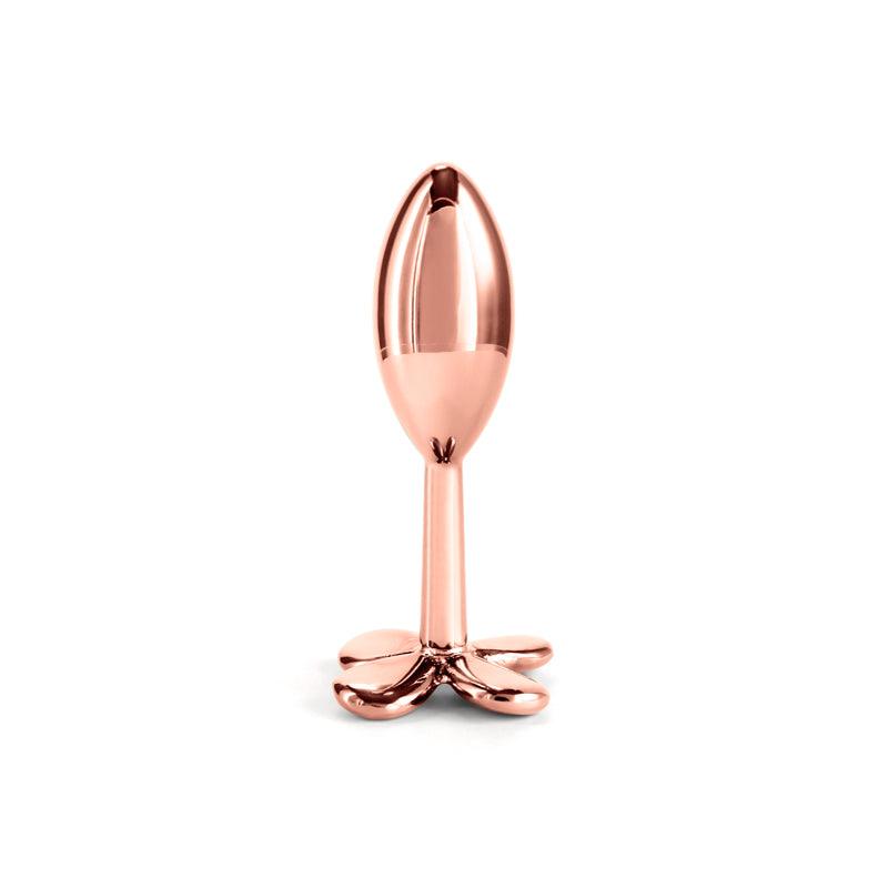 Rear Assets Clover - Rose Gold - Rose Gold 9.2 cm Metallic Butt Plug - NSN-0967-19