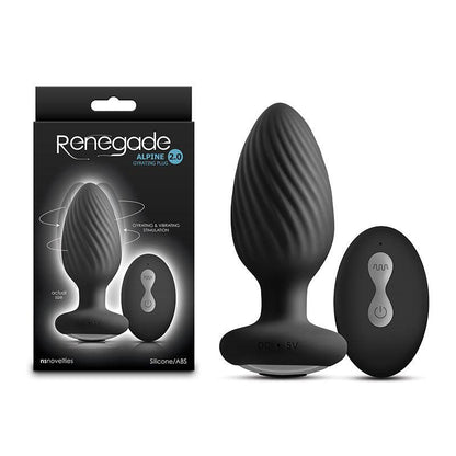 Renegade Alpine 2.0 - Black 10.7 cm USB Rechargeable Gyrating Anal Plug with Remote - NSN-1103-63