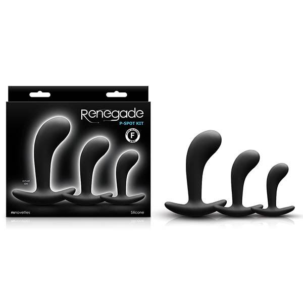 Renegade P Spot Kit - Black Anal Plugs - Set of 3 Sizes - NSN-1105-60