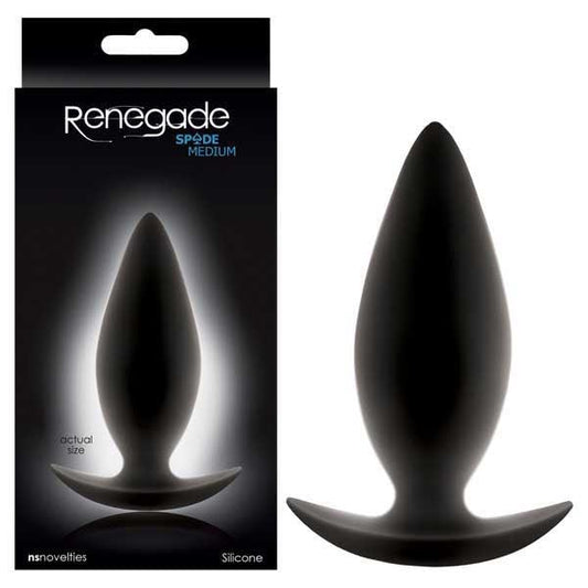 Renegade - Spades - Black 10 cm (4'') Medium Butt Plug - NSN-1106-23