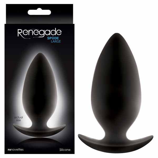 Renegade - Spades - Black 10.5 cm (4.15'') Large Butt Plug - NSN-1106-33