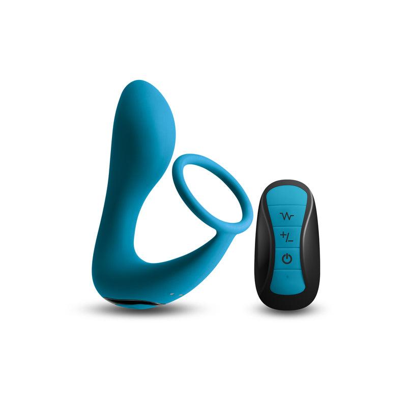 Renegade Slingshot II - Teal - Teal USB Rechargeable Anal Plug with Cock Ring & Remote - NSN-1107-77