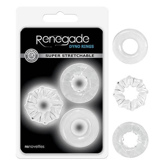 Renegade - Dyno Rings - Clear Cock Rings - Set of 3 - NSN-1111-31