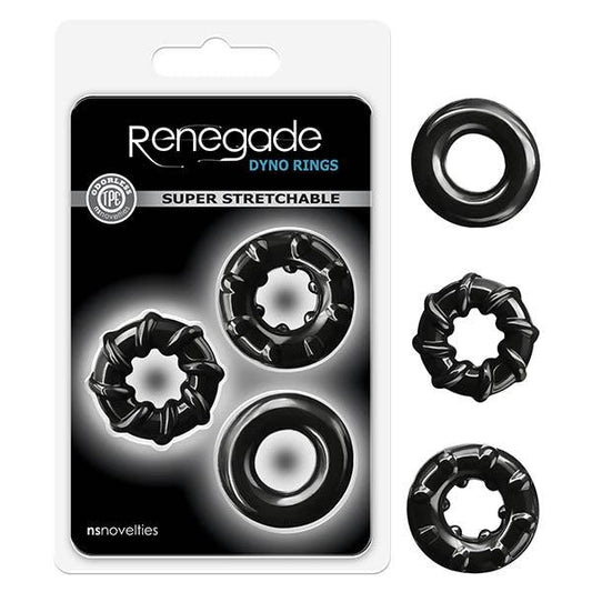 Renegade - Dyno Rings - Black Cock Rings - Set of 3 - NSN-1111-33