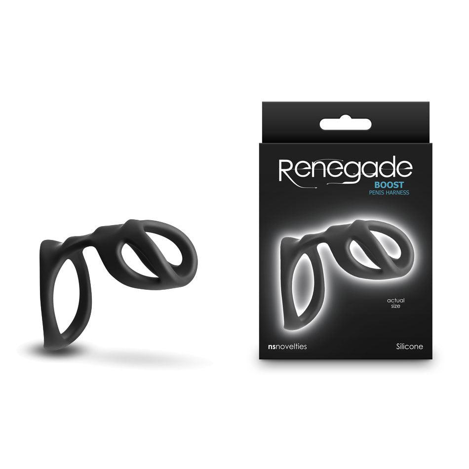 Renegade Boost - Black - Black Penis Harness - NSN-1112-13