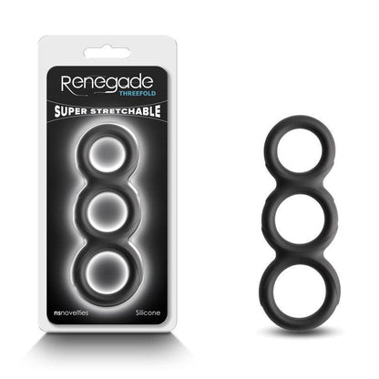 Renegade Threefold - Black - Black Cock & Balls Rings - NSN-1112-43