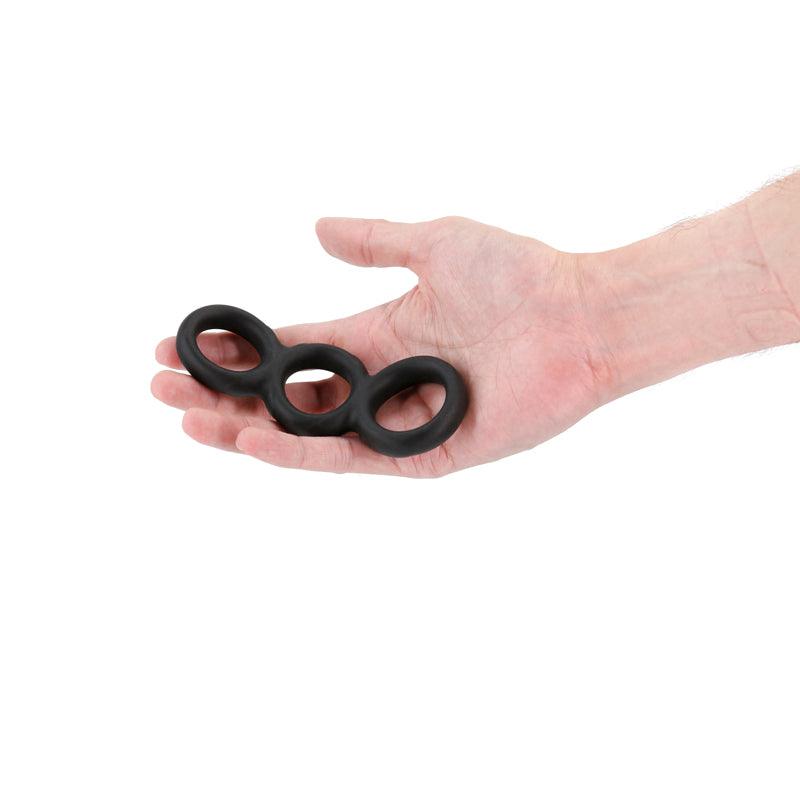 Renegade Threefold - Black - Black Cock & Balls Rings - NSN-1112-43