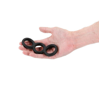 Renegade Threefold - Black - Black Cock & Balls Rings - NSN-1112-43