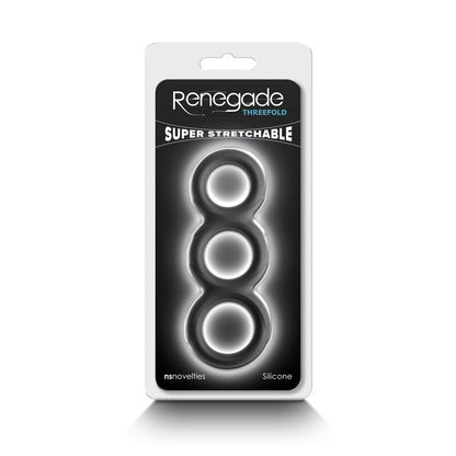 Renegade Threefold - Black - Black Cock & Balls Rings - NSN-1112-43