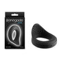 Renegade Slider - Black - Black USB Rechargeable Vibrating Cock Ring - NSN-1119-43