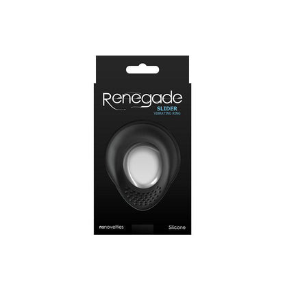 Renegade Slider - Black - Black USB Rechargeable Vibrating Cock Ring - NSN-1119-43