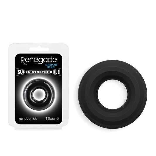 Renegade Fireman Ring - Small - Black - Black Small Cock Ring - NSN-1128-13