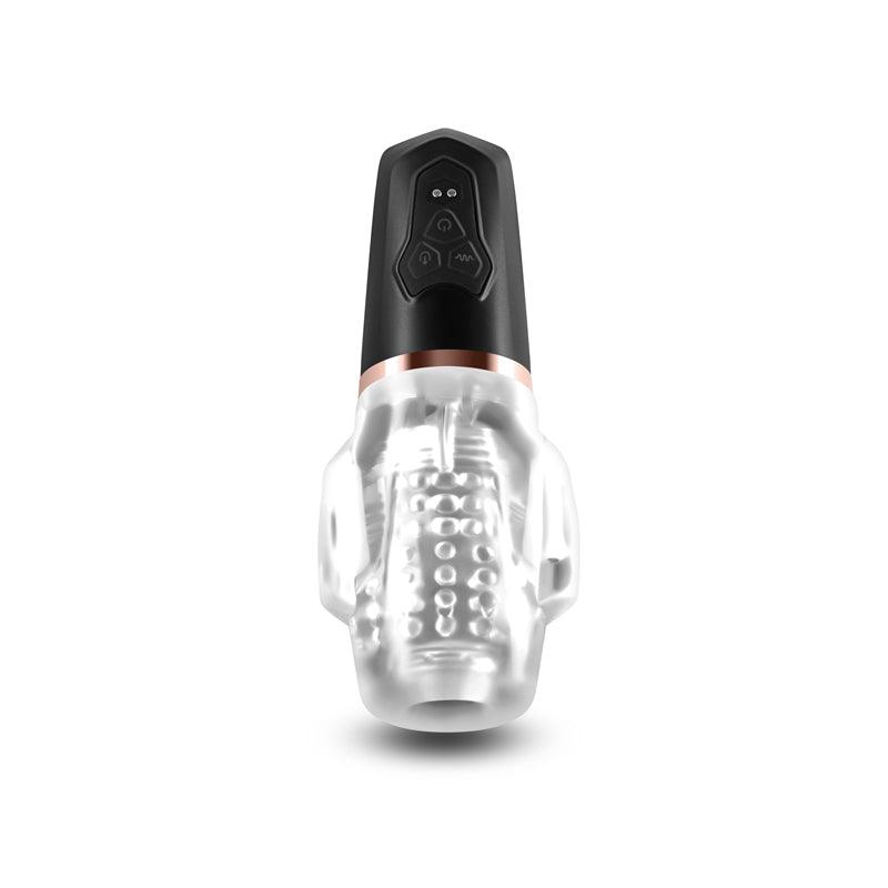 Renegade Avenger - Clear/Black USB Rechargeable Sucking Masturbator - NSN-1131-23