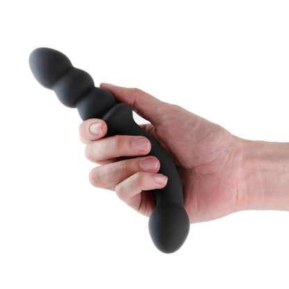 Renegade Duel - Black - Black 21.4 cm USB Rechargeable Vibrating Double Ended Anal Wand - NSN-1132-33