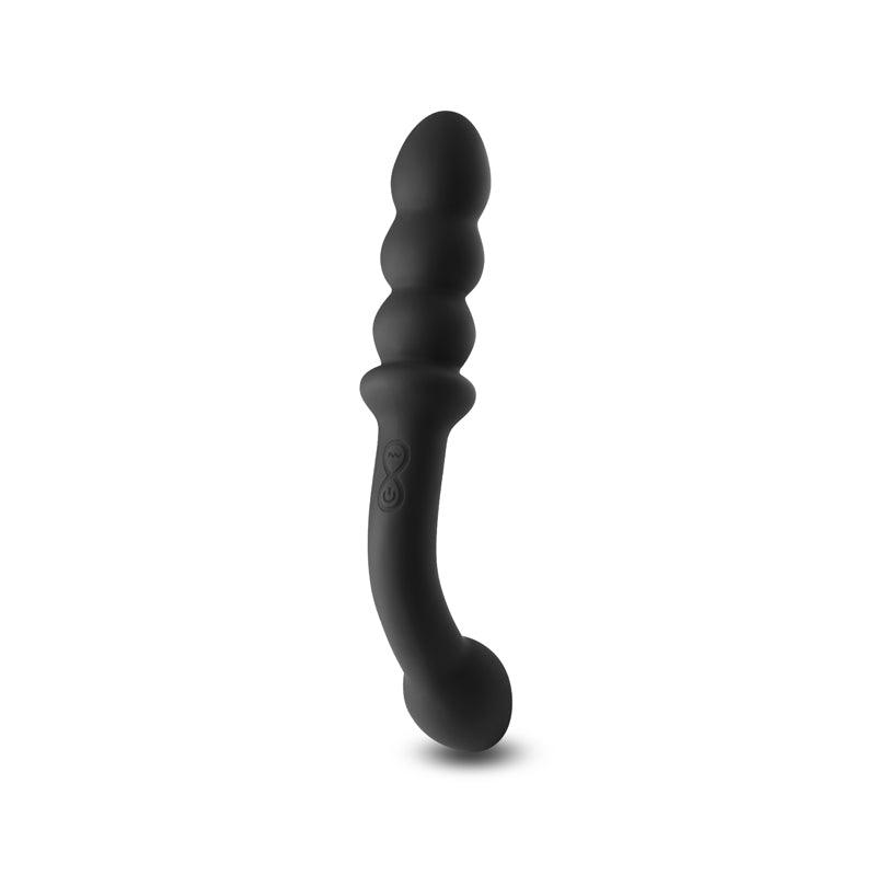 Renegade Duel - Black - Black 21.4 cm USB Rechargeable Vibrating Double Ended Anal Wand - NSN-1132-33