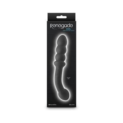 Renegade Duel - Black - Black 21.4 cm USB Rechargeable Vibrating Double Ended Anal Wand - NSN-1132-33