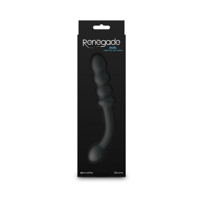 Renegade Duel - Black - Black 21.4 cm USB Rechargeable Vibrating Double Ended Anal Wand - NSN-1132-33