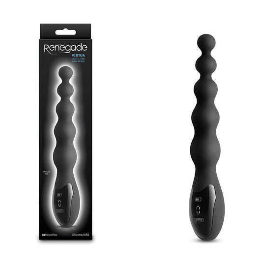 Renegade Virtua - Black - Black 23.9 cm USB Rechargeable Anal Vibrator - NSN-1160-13