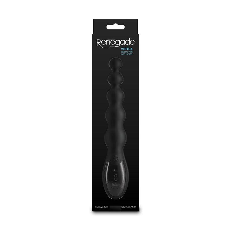 Renegade Virtua - Black - Black 23.9 cm USB Rechargeable Anal Vibrator - NSN-1160-13