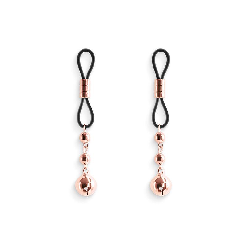 Bound Nipple Clamps - D1 - Rose Gold - Rose Gold/Black Nipple Clamps - Set of 2 - NSN-1302-61