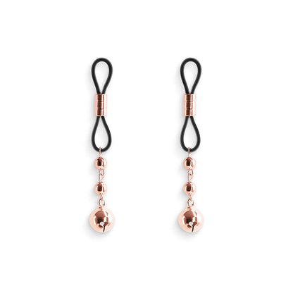 Bound Nipple Clamps - D1 - Rose Gold - Rose Gold/Black Nipple Clamps - Set of 2 - NSN-1302-61