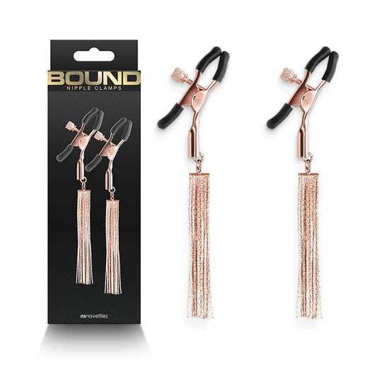 Bound Nipple Clamps - D2 - Rose Gold - Rose Gold Nipple Clamps - Set of 2 - NSN-1302-71