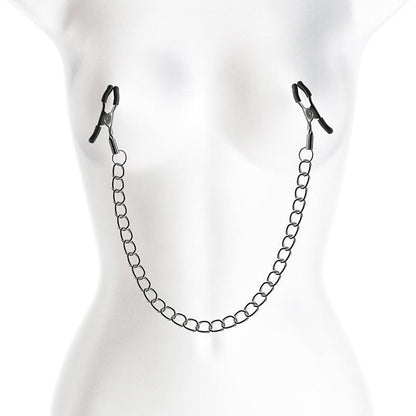 Bound Nipple Clamps - DC2 - Gunmetal - Gunmetal Nipple Clamps with Chain - NSN-1303-01