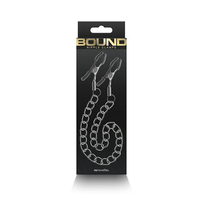 Bound Nipple Clamps - DC2 - Gunmetal - Gunmetal Nipple Clamps with Chain - NSN-1303-01