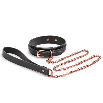 Bondage Couture Collar & Leash - Black - Black Restraint - NSN-1306-23