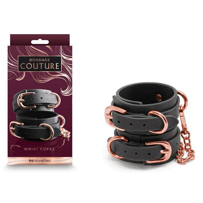 Bondage Couture Wrist Cuffs - Black - Black Restraints - NSN-1306-33