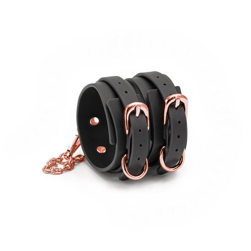 Bondage Couture Ankle Cuffs - Black - Black Restraints - NSN-1306-43