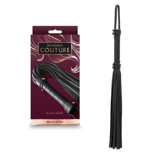 Bondage Couture Flogger - Black - Black Flogger Whip - NSN-1306-53