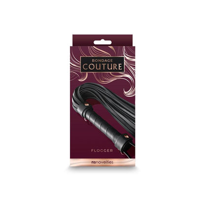 Bondage Couture Flogger - Black - Black Flogger Whip - NSN-1306-53