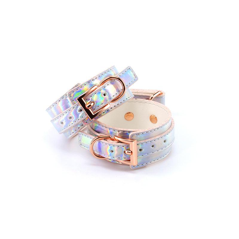 Cosmo Bondage Ankle Cuffs - Rainbow - Metallic Rainbow Restraints - NSN-1313-04