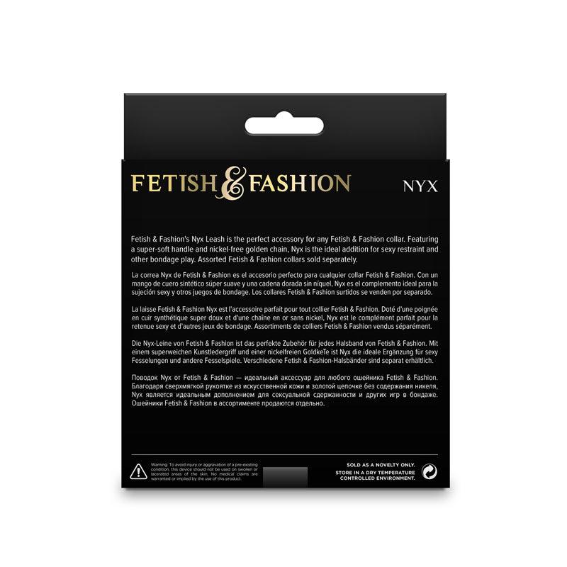 Fetish & Fashion - Nyx Leash - Black/Gold Leash - NSN-1800-93AP