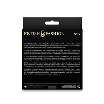 Fetish & Fashion - Nyx Leash - Black/Gold Leash - NSN-1800-93AP