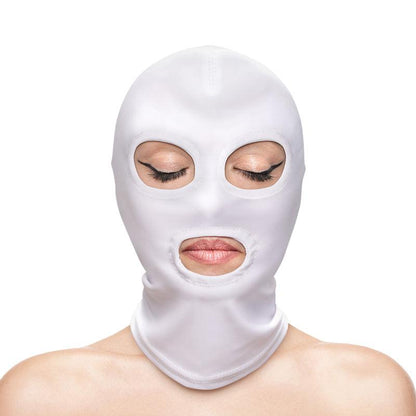 Fetish & Fashion - Eyes & Mouth Hood - White - White Hood - NSN-1803-11AP