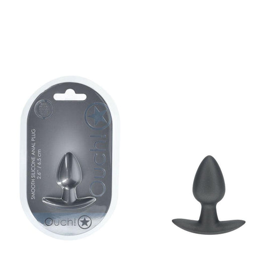 OUCH! Anal Plug - Small - Gun Metal - Gun Metal Grey 6.5 cm Small Butt Plug - OU1017GUN